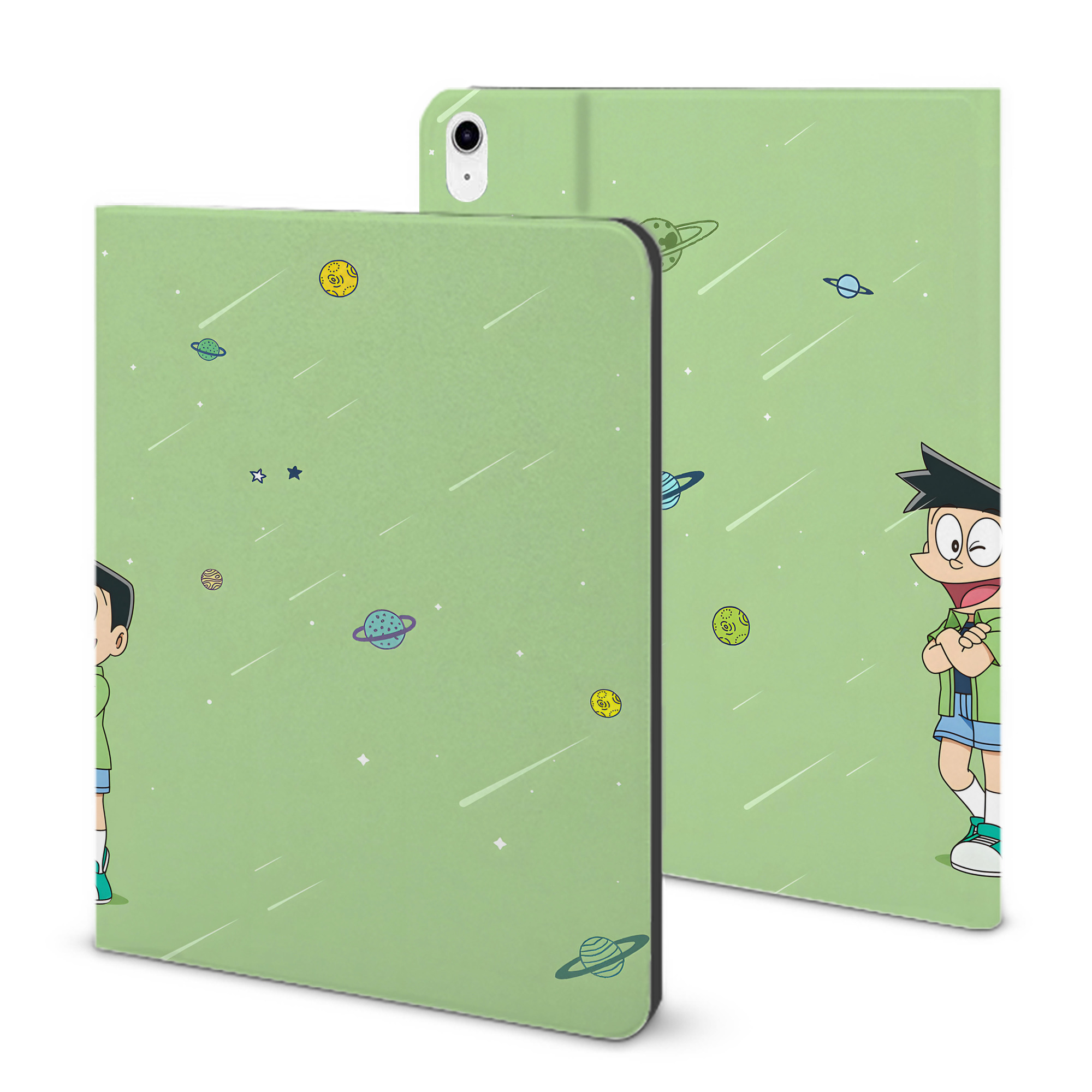 （画像用） ドラえもん Doraemon IPad ケース ブック型 PUレザー TPU 耐衝撃 軽量 薄型 ペン収納なし 全面保護 IPad 各モデル対応